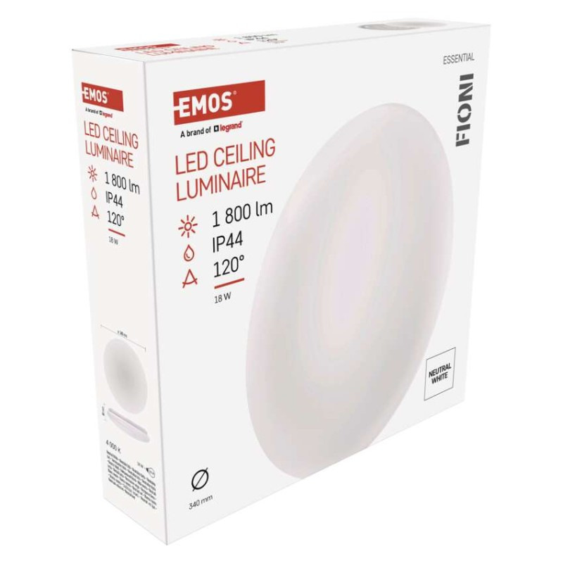 Svietidlo LED prisadené FIONI, kruhové 18W, IP44, 4000K, 9