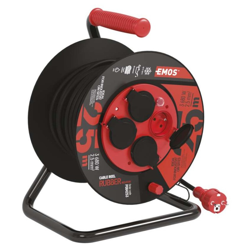 Káblový bubon 4-zás.25m 3Gx2,5 guma/neopren IP44 P084253 EMOS 6