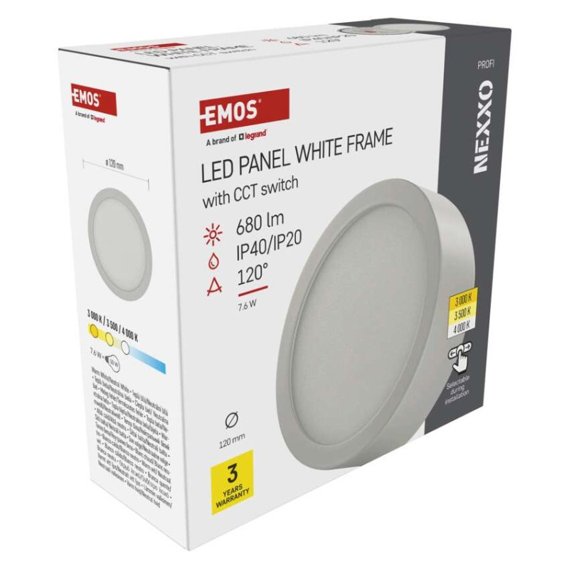 LED SVÍTIDLO NEXXO PŘ.KR 7,6W 680LM IP40 10