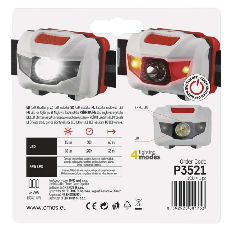 Čelovka 3LED 3xAAA  P3521 4