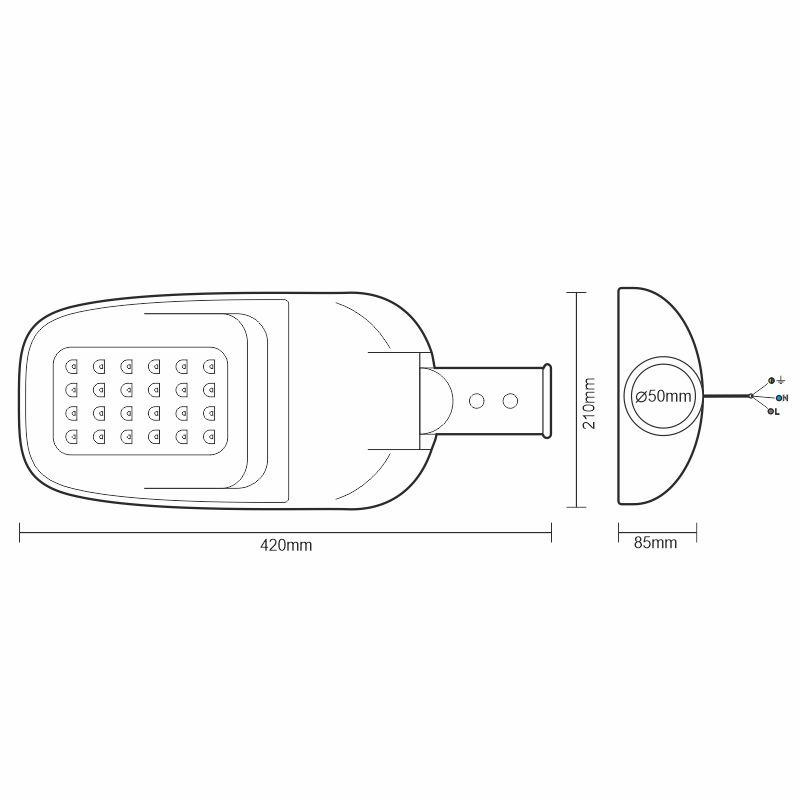 LED pouličné svietidlo na prechod pravé 40W / 5000K - LSL621/RP 7