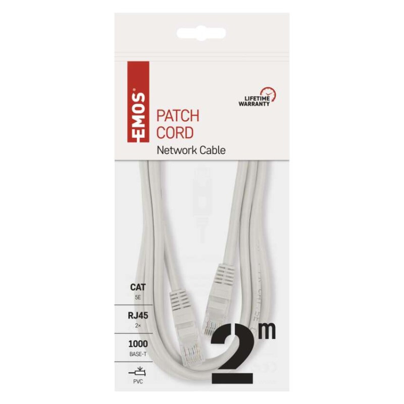 Kábel UTP Patch CAT5E PVC 2M  S9123  EMOS 2
