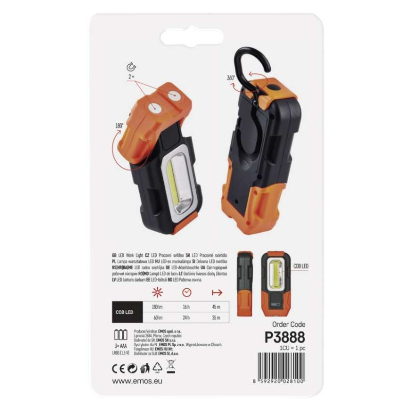 Svietidlo Led pracovné 3W COB 3xAAAA P3888 9