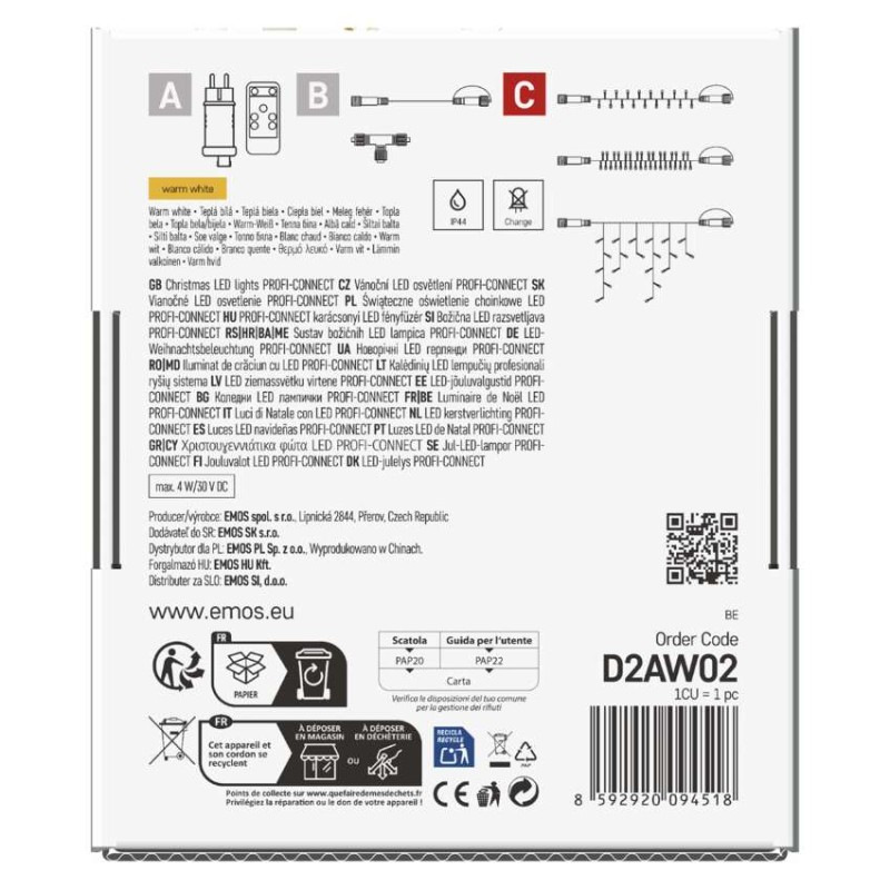 Spojovací řetěz 5M-WHITE IP44 WW ZY2155 11