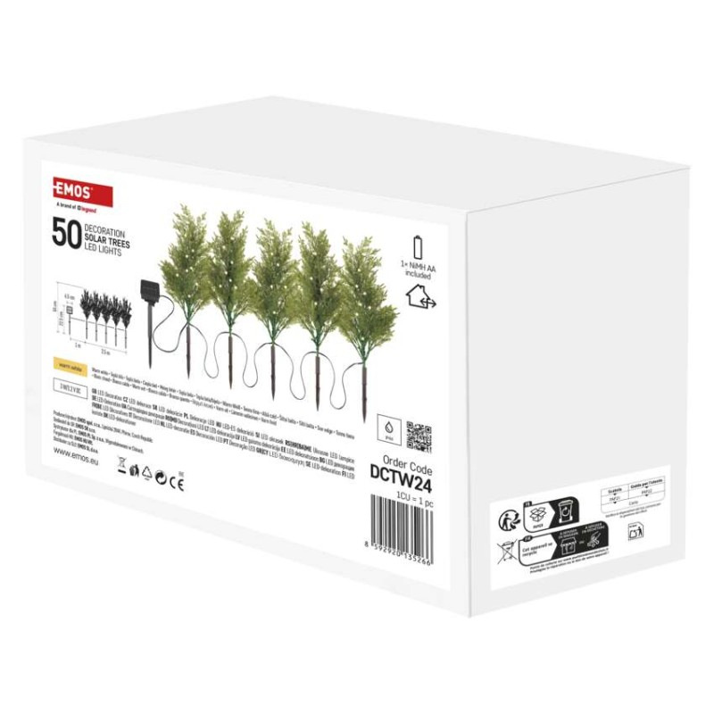 VIANOCE VETVIČKY so solár.panelom 50-LED DCTW24 1