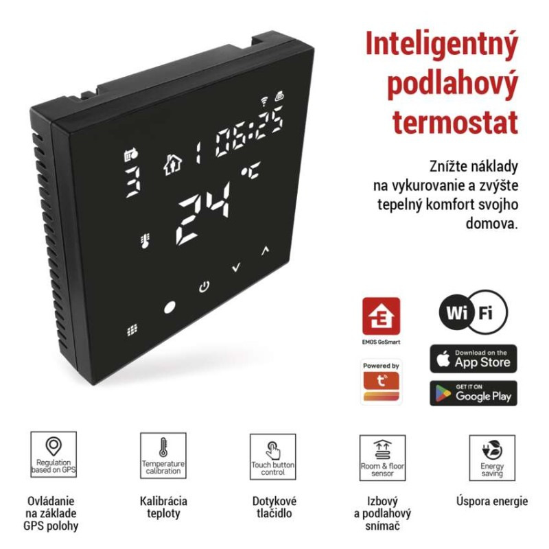 Termostat podlahový program. GoSmart WIFI čierny P56201BUF 1