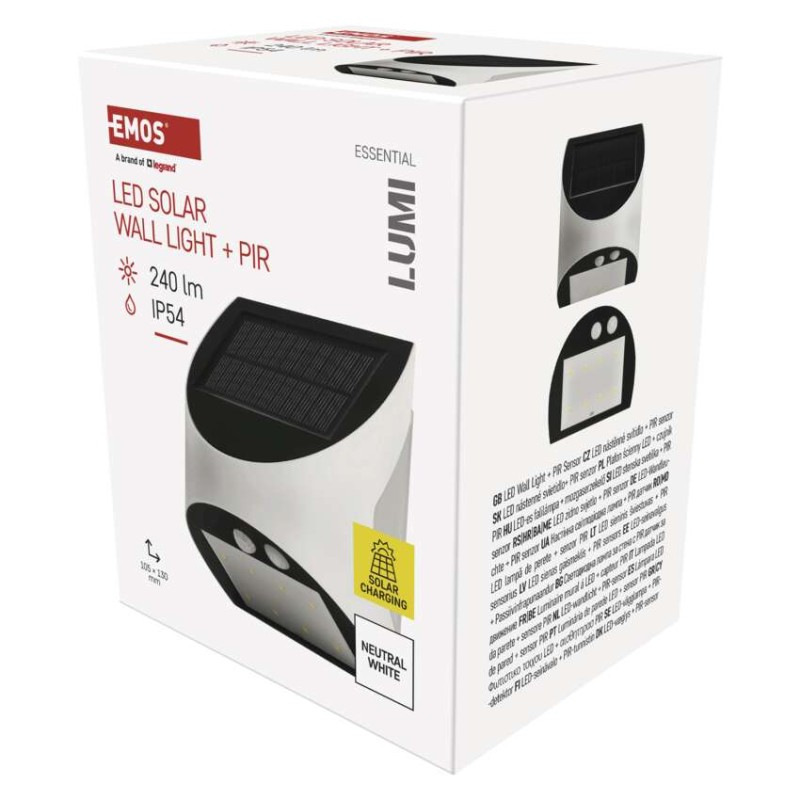 LED SOLARNÍ SVITIDLO LUMI 240LM IP54 NW