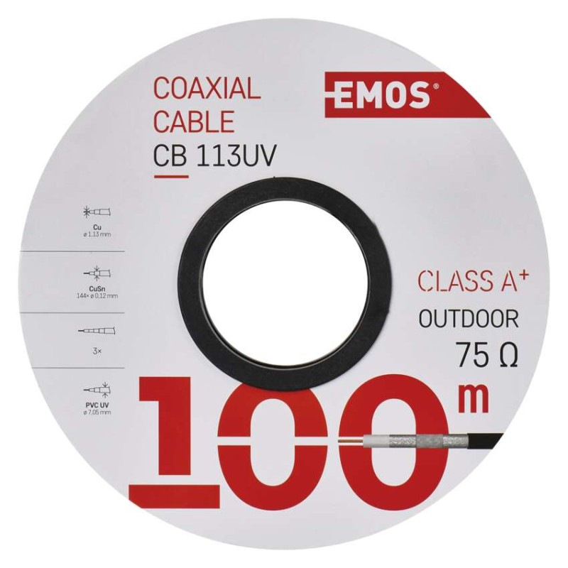 KABEL KOAX.CB113UV 100M 3