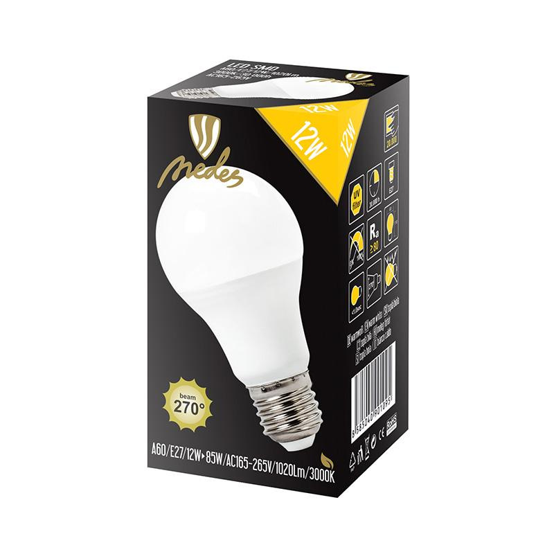 LED žiarovka 12W - A60 / E27 / SMD / 3000K - ZLS513 4