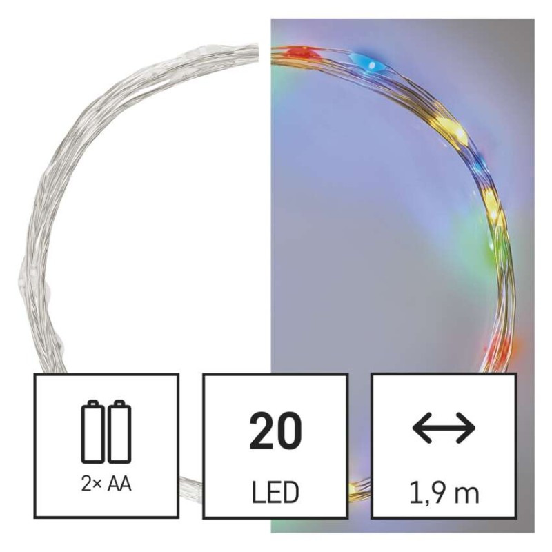 Vian.reťaz NANO 20LED 1,9M Silver