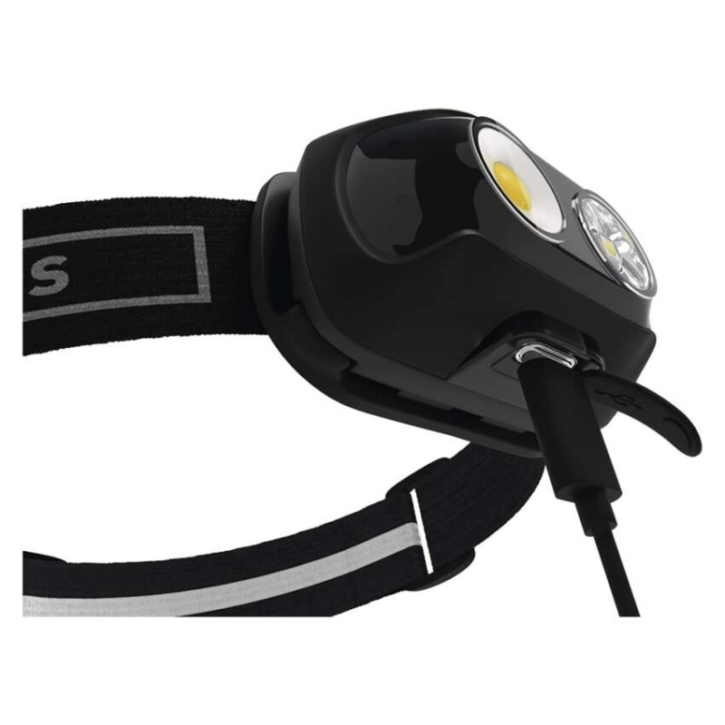 NABÍJECÍ ČELOVKA COB LED + LED TEPLÁ/NEU 12