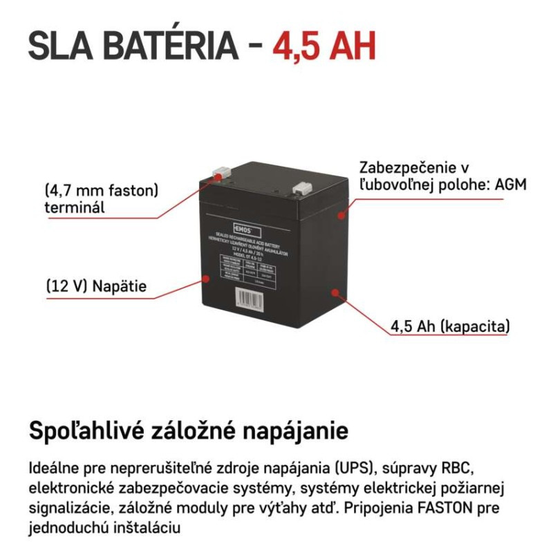 Akumulátor olovený OT4.5Ah 12V 1201000700  B9653 1
