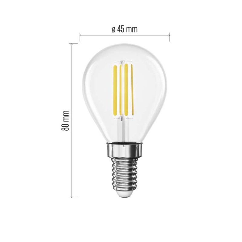 LED FLM MINI GL 3,8W(60W) 806lm E14 WW A 1