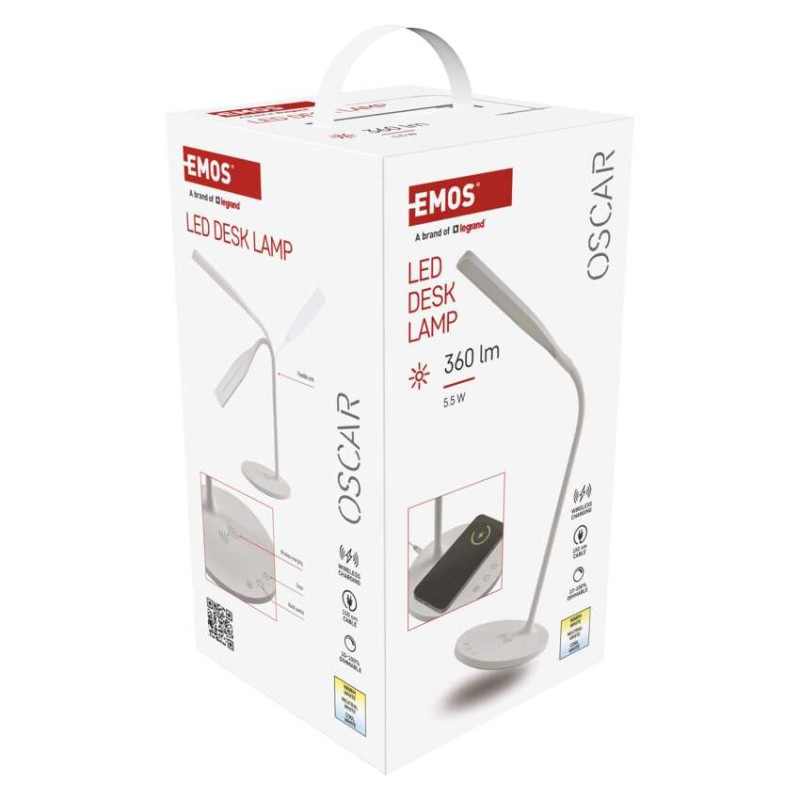 LED STOLNÍ LAMPA OSCAR BÍLÁ 12