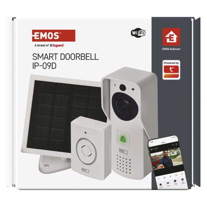 Videozvonček bezdrôt. bat.a solár GoSmart IP-09D s WIFI  H4030 14