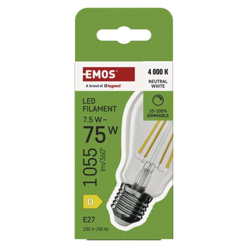 LED FLM A60 DIM 7,5W(75W) 1055 lm E27 NW 6