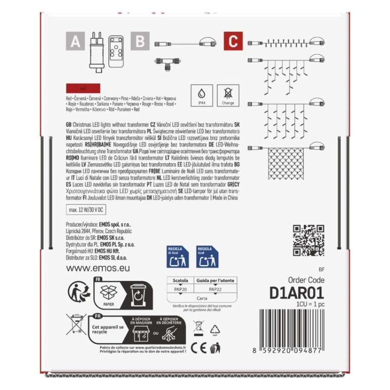 VIANOCE reťaz connect 100LED 10M IP44 RED 13