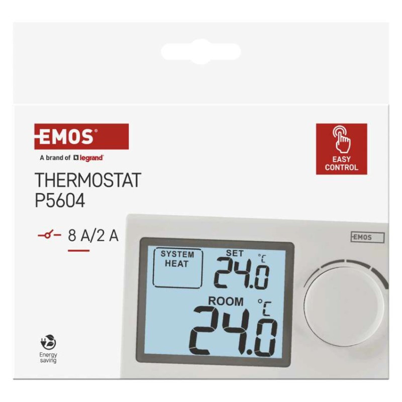 Termostat izbový P5604 digitálny manuálny 5-35*C EMOS 9