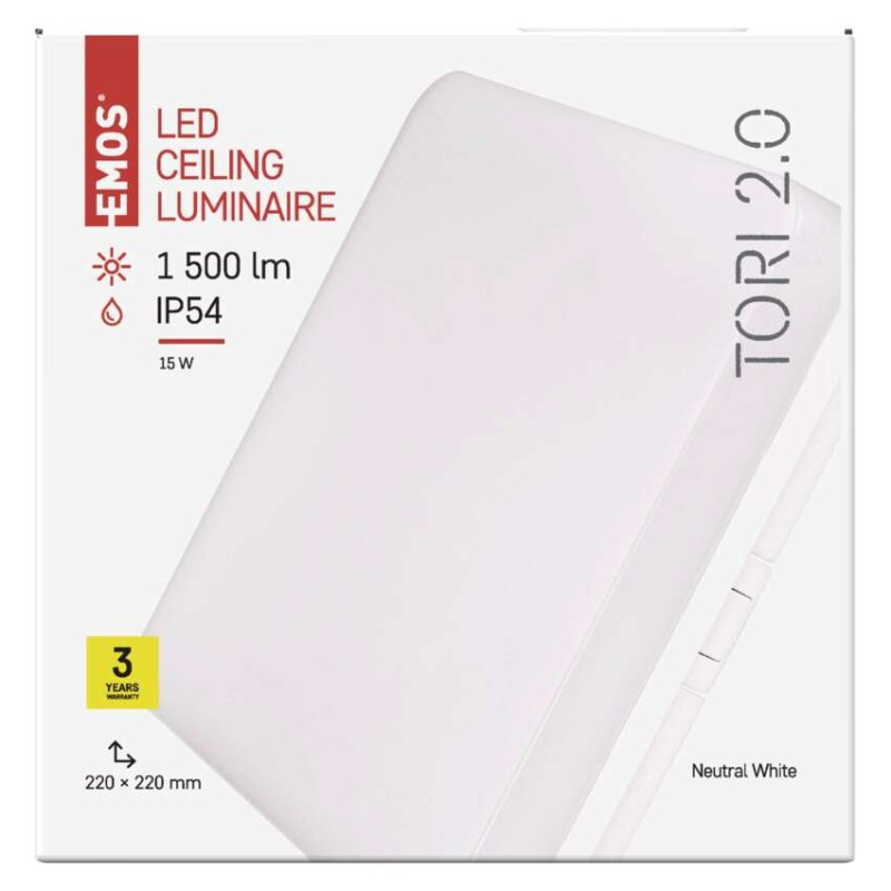 SVIETIDLO LED TORI 15W IP54 NW 4000K ZM4323 prisadené štvorec 7