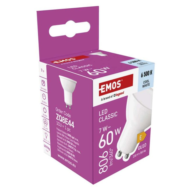 Žiarovka LED CLS 8,4W GU10 CW  ZQ8E44 12