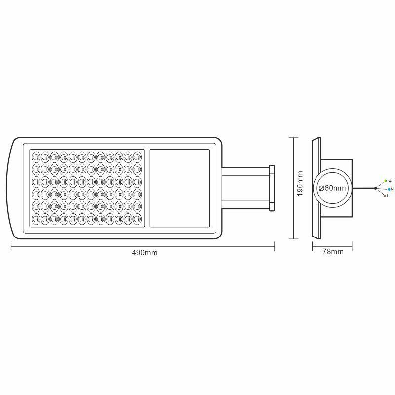LED pouličné osvetlenie 60W / 5000K - LSL522 5
