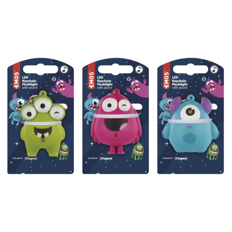 Kľúčenka LED príšerky+zvuk (box 18KS) P4721 4