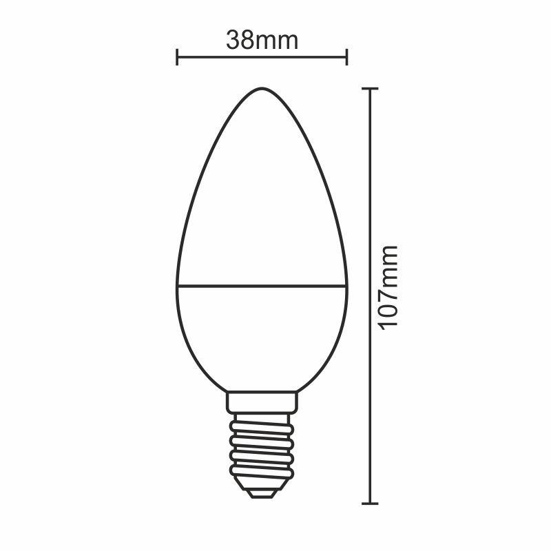 LED žiarovka 8W - C37 / E14 / SMD / 4000K - ZLS724 2