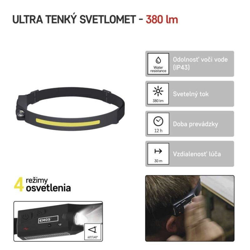 Čelovka LED COB + LED  P3541 1