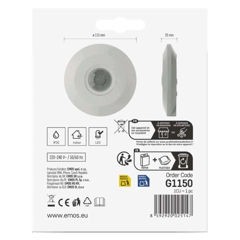 POHYB.ČIDLO PIR B 2000W IP20 4