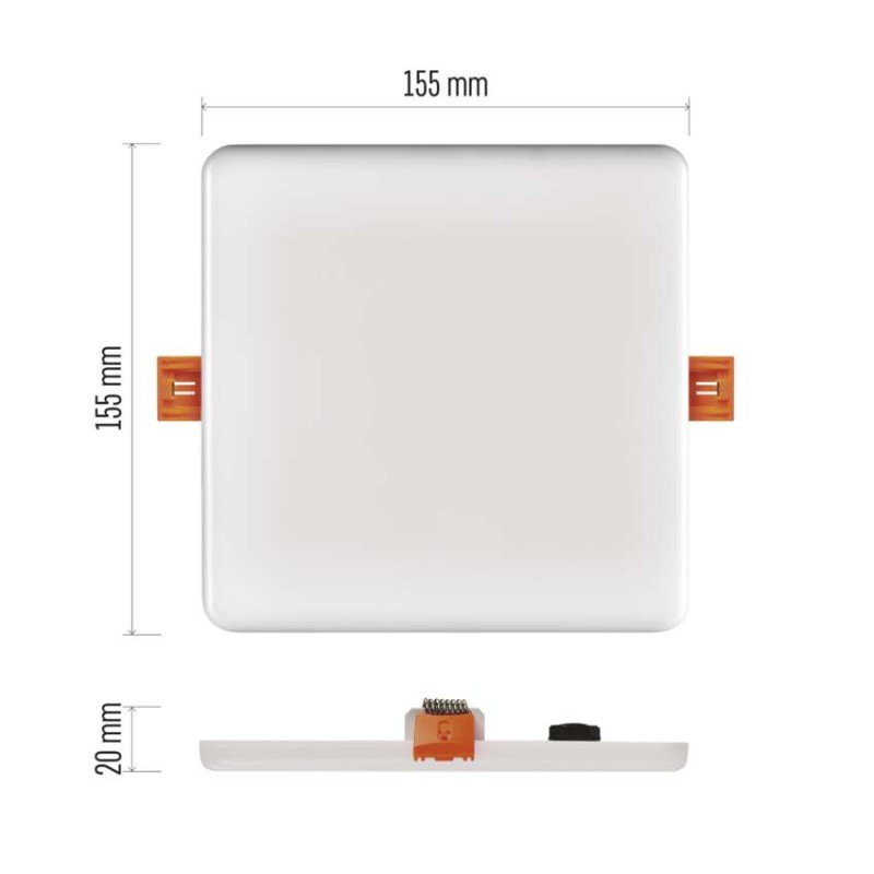 SVIETIDLO LED VIXXO 13,5W ZV2142 NW IP65 štvorec 155×155mm 2