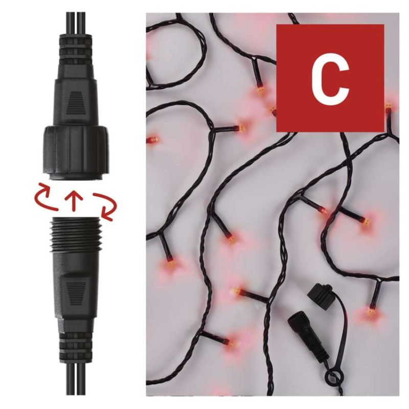 VIANOCE reťaz connect 100LED 10M IP44 RED 7