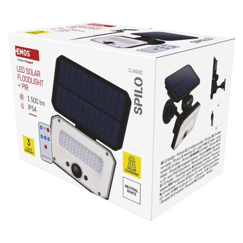 LED SOLAR REFLEKTOR SPILO 1500LM IP54 NW