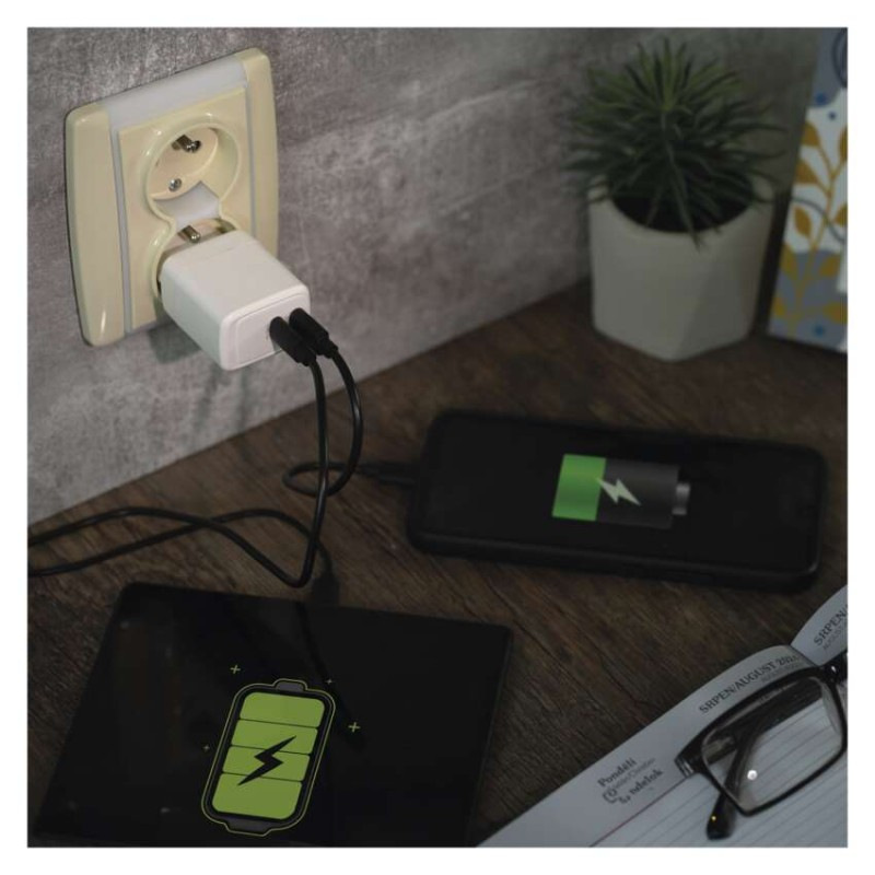 USB ADAPTÉR SÍŤ GAN PD 35W; 2C 12