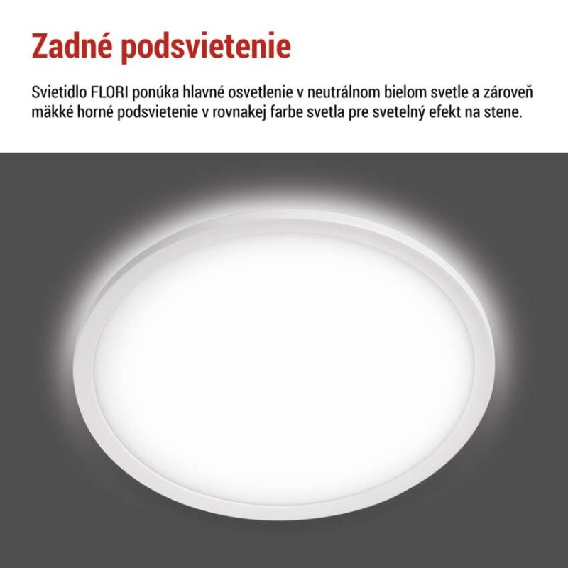LED SVÍTIDLO FLORI PŘ.K 18W 1800LM NW IP 6