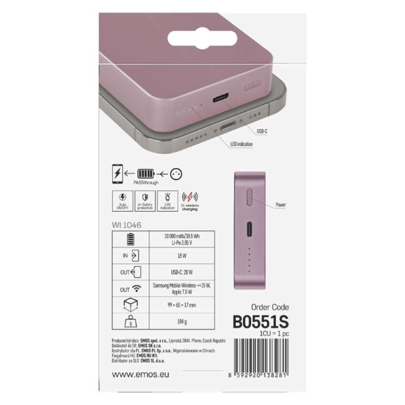 EMOS POWERBANKA WI 1046 10000MAH LOSOSOV 13