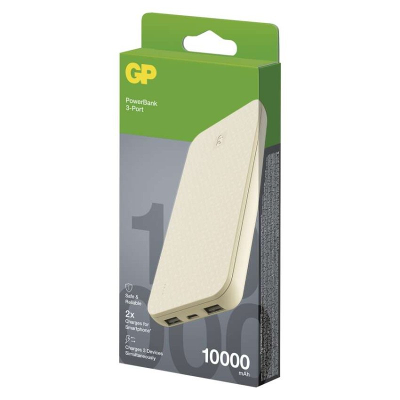 GP B+ PWB 10000mAh BÉŽOVÁ 2xUSB-A, 1xUSB