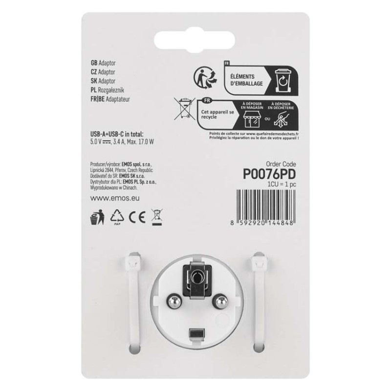 ZÁS. ROZBOČOVACÍ 2×, 1×USB-A(QC20W)+1×US 6