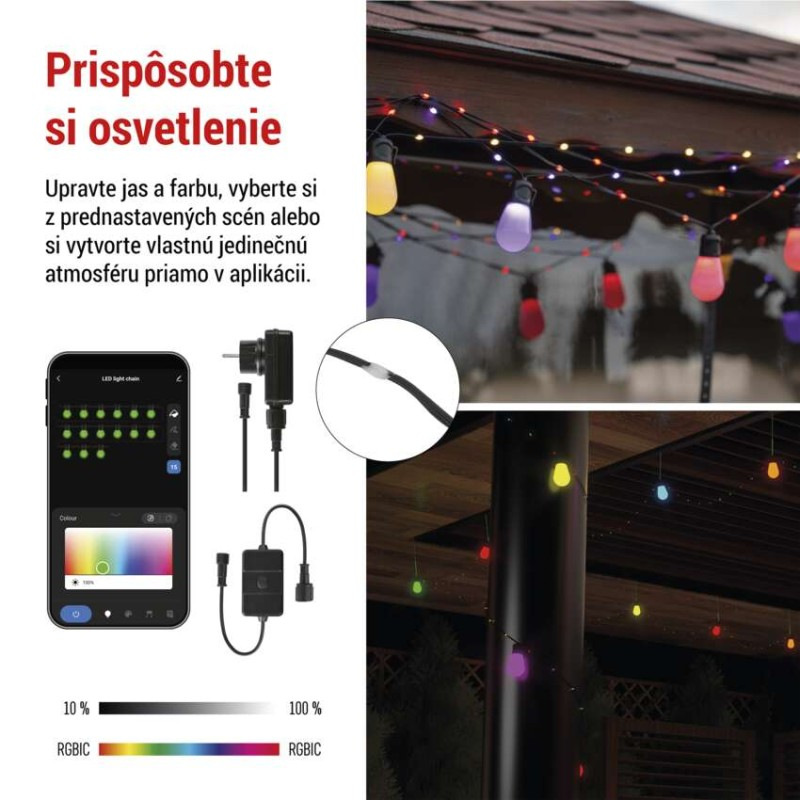 GOSMART LED SVĚTELNÝ ŘETĚZ 15x PÁRTY ŽÁR 2