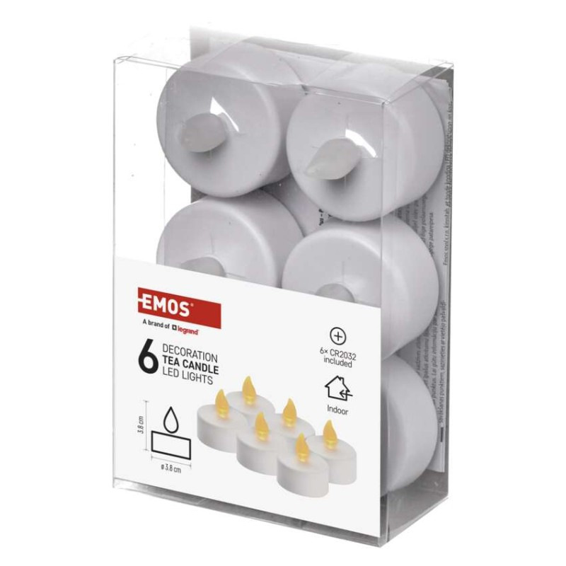 VIANOCE ĆAJOVÉ SVIEČKY SADA 6KS BIELE 6x1LED  DCCV11 1