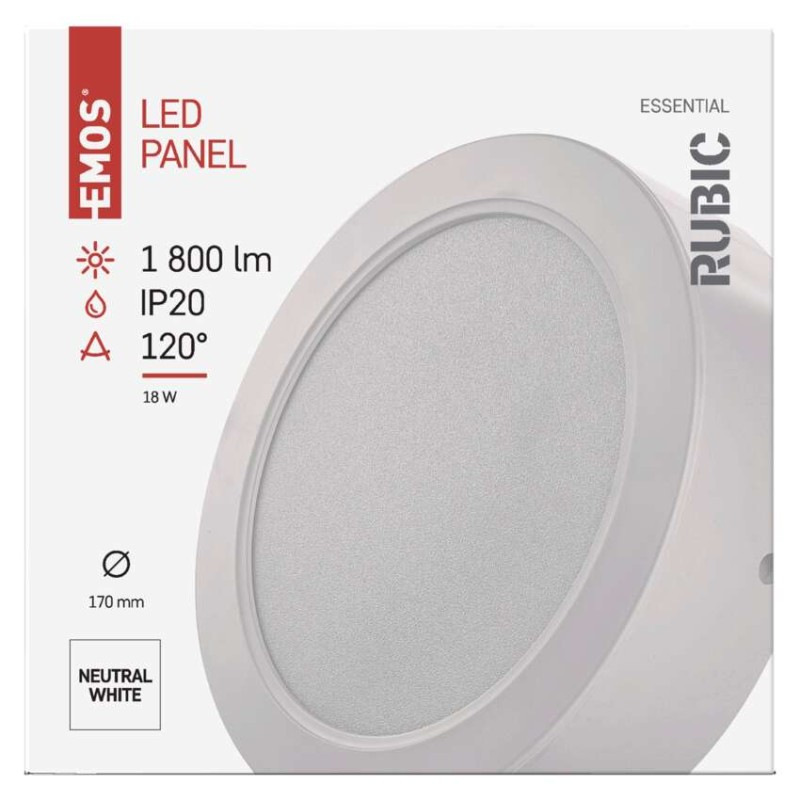 LED SVÍTIDLO RUBIC PŘ.KR 18W 1800LM IP20 7