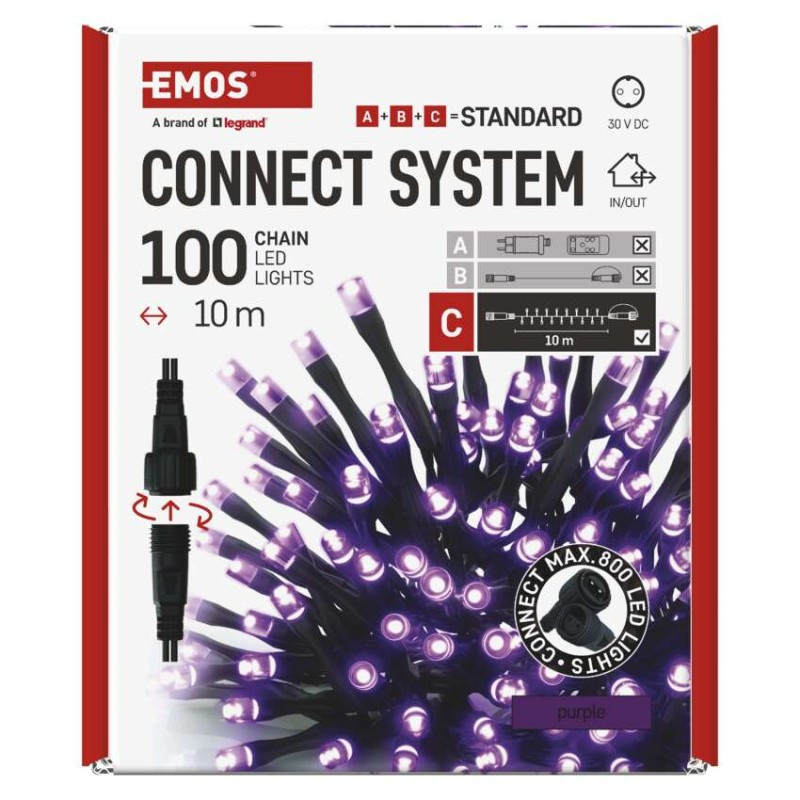 VIANOCE reťaz connect 100LED 10M IP44 12