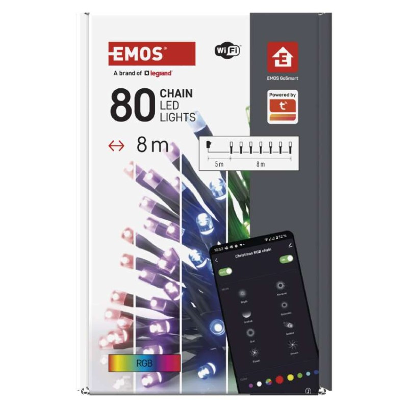 GOSMART 80LED XMAS CLS 8M RGB 8