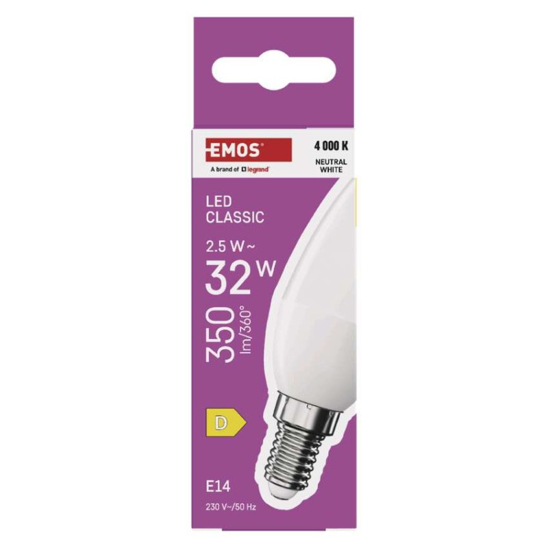 LED CLS CANDLE 2,5W(32W) 350lm E14 NW 5