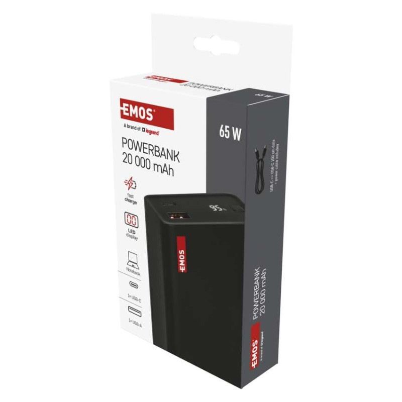 EMOS PWB NTBF20 20000MAH 65W PD 1×USB-C 3