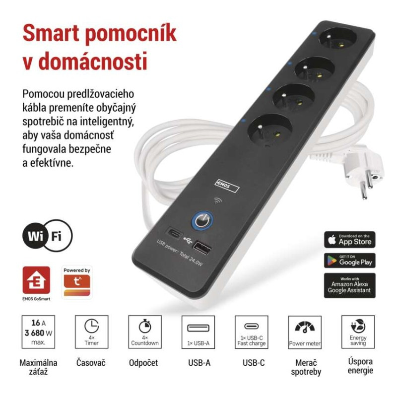 GOSMART PRODLUŽKA 4Z 2M S VYP. 1,5MM + 2 4