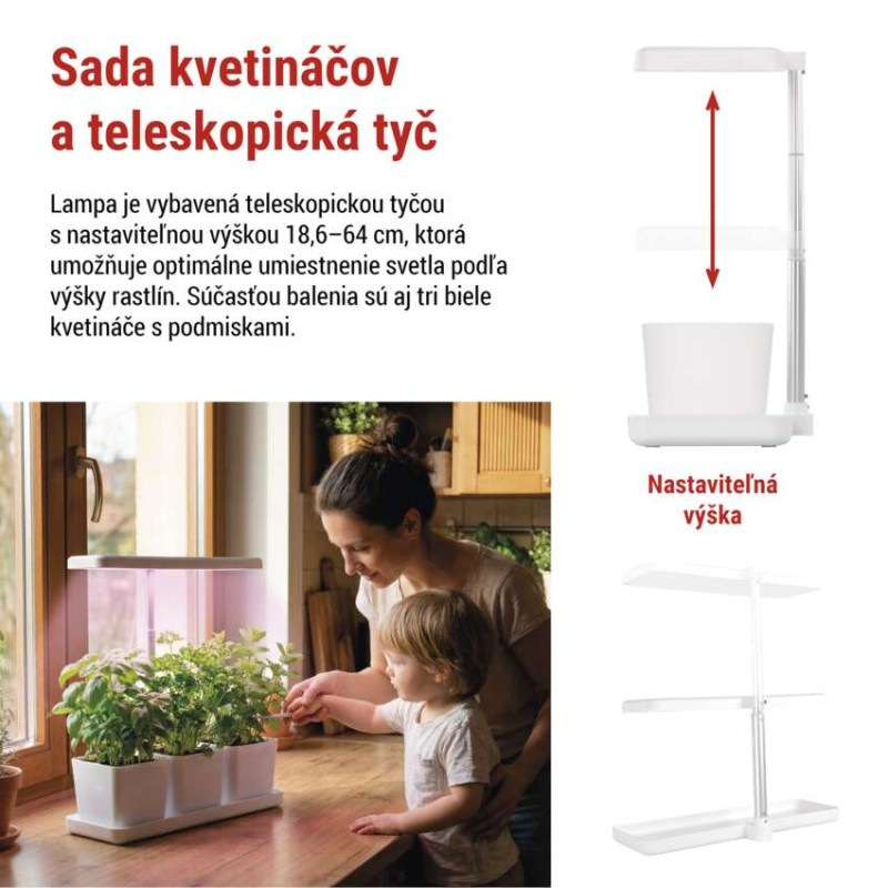 LED Lampa GROW Pestovatelská 7W, časovač,stmievat. Z7904 EMOS 5