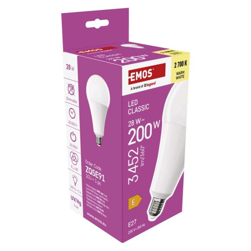 LED CLS A95 28W(200W) 3452lm E27 WW 7