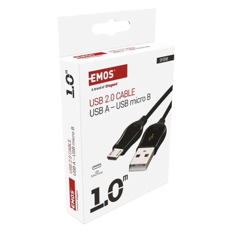 USB 2.0 A/M-MICRO B/M 1M ČERNÁ 5