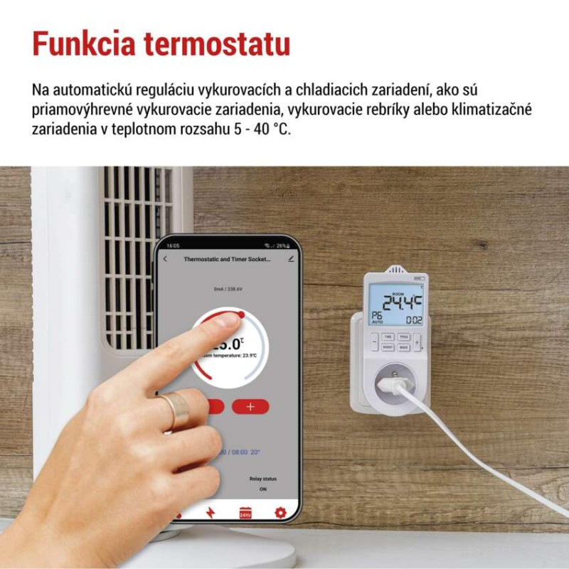 Termostat do zásuvky GoSmart dig.časovač 2v1,WIFI  P56601FR 3