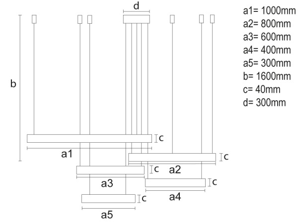 LED závesné svietidlo s diaľkovým ovládačom 220W - J4372/B 5